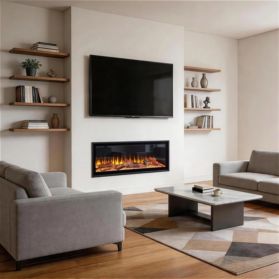 BUILT-IN ELECTRIC FIREPLACE WITH GLOWING LOGS suppliers